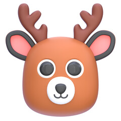 3d icon Deer, 3d illustration, 3d element, 3d rendering.