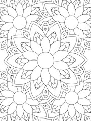 All these designs are hand-drawn and unique 
Flower Beautiful black and white illustration for adult coloring book,
This is a printable Beautiful Zentangle Coloring page for KDP Interior, POD products