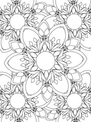 All these designs are hand-drawn and unique 
Flower Beautiful black and white illustration for adult coloring book,
This is a printable Beautiful Zentangle Coloring page for KDP Interior, POD products