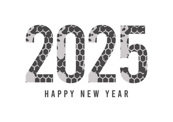 Happy New Year 2025 text design. Cover of business diary for the new year 2025 with wishes. Happy New Year 2025 with calligraphy painted text effects.