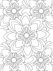 All these designs are hand-drawn and unique 
Flower Beautiful black and white illustration for adult coloring book,
This is a printable Beautiful Zentangle Coloring page for KDP Interior, POD products