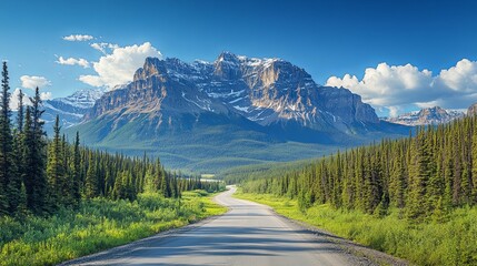 Winding Road Through a Mountain Valley Landscape