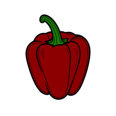 fresh red pepper vegetable isolated icon