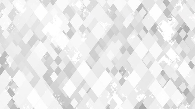 Bright white grey diamond pattern abstract motion background. Seamless loop. 4K