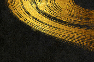 Japanese background with gold pattern on black Japanese paper.