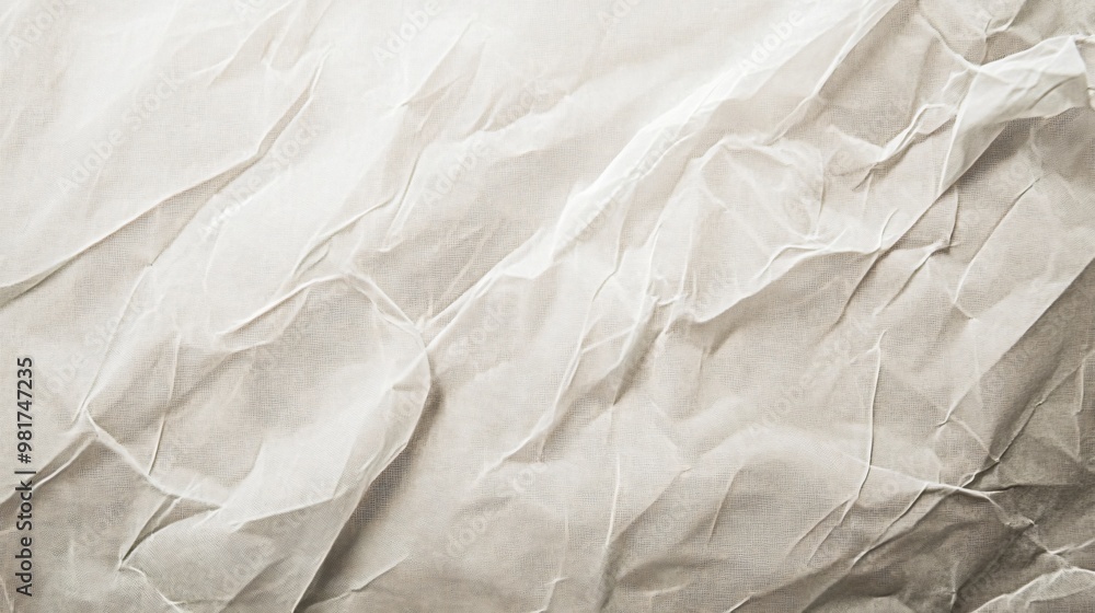 Poster abstract wrinkled white fabric texture with a grid pattern.