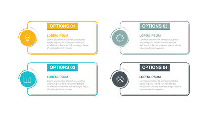 Fototapeta premium Vector infographic design template with 4 options or steps