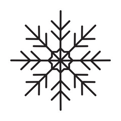 Snowflake icon. Vector sign of snow; cold weather.