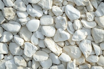 White pebble stones ground floor background texture , ai