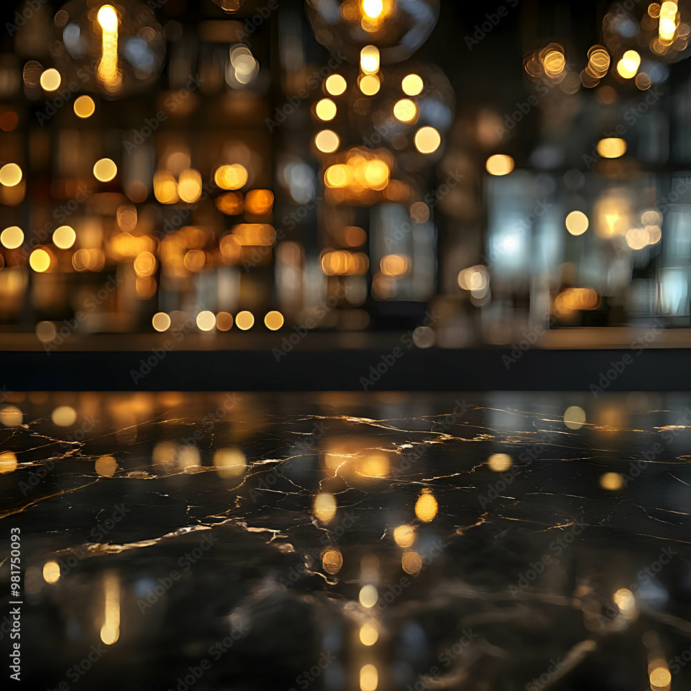 Poster elegant marble surface illuminated by warm, ambient lighting, creating a sophisticated and inviting 