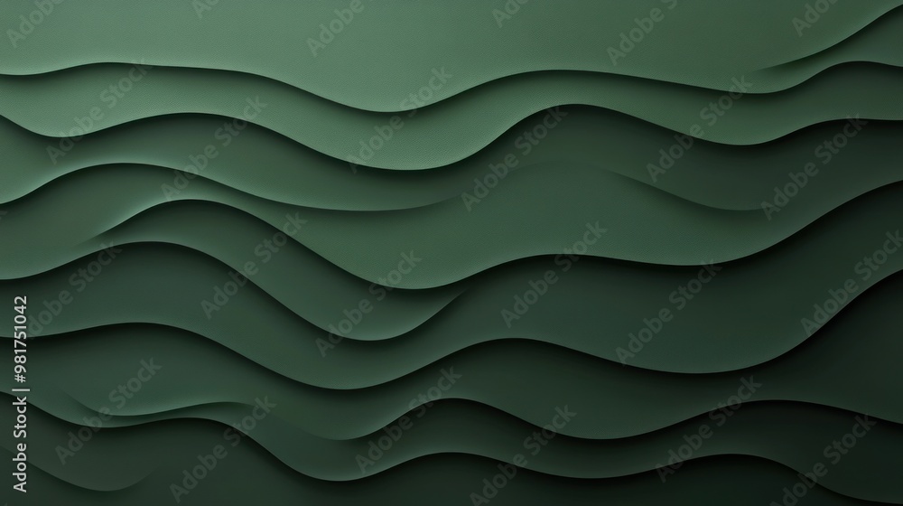 Poster abstract green wave pattern