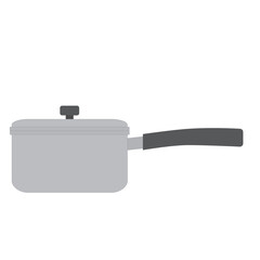 Obraz premium 蓋をしている片手鍋のシンプルなイラスト
