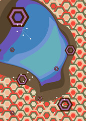 Retro 70s Background. Groovy abstract 1970s art template. Minimalistic Vintage striped design poster. Old-fashioned rainbow color artwork.