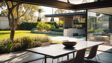 Fototapeta premium table and chairs in the garden
