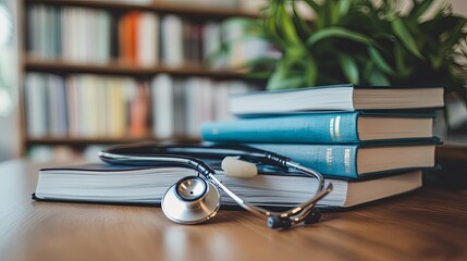 Stethoscope Resting on a Stack of Books