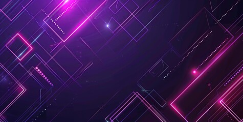 Abstract Digital Background with Pink Neon Lights