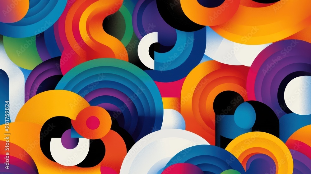 Aufkleber captivating kaleidoscopic abstract art with vibrant colorful swirling graphics and fluid geometric p