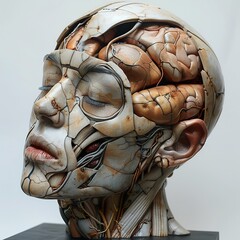Detailed Anatomical Sculpture of Human Head