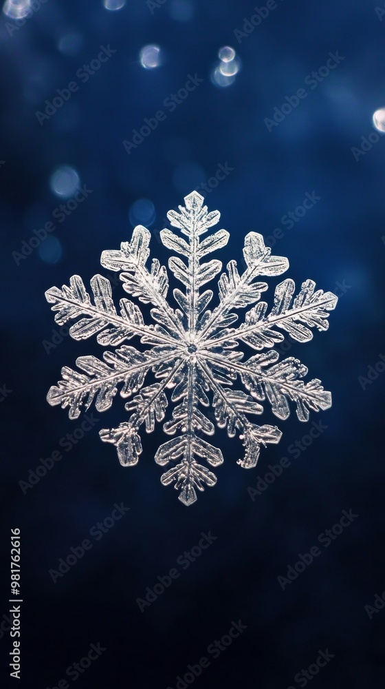 Poster close-up of a snowflake on a