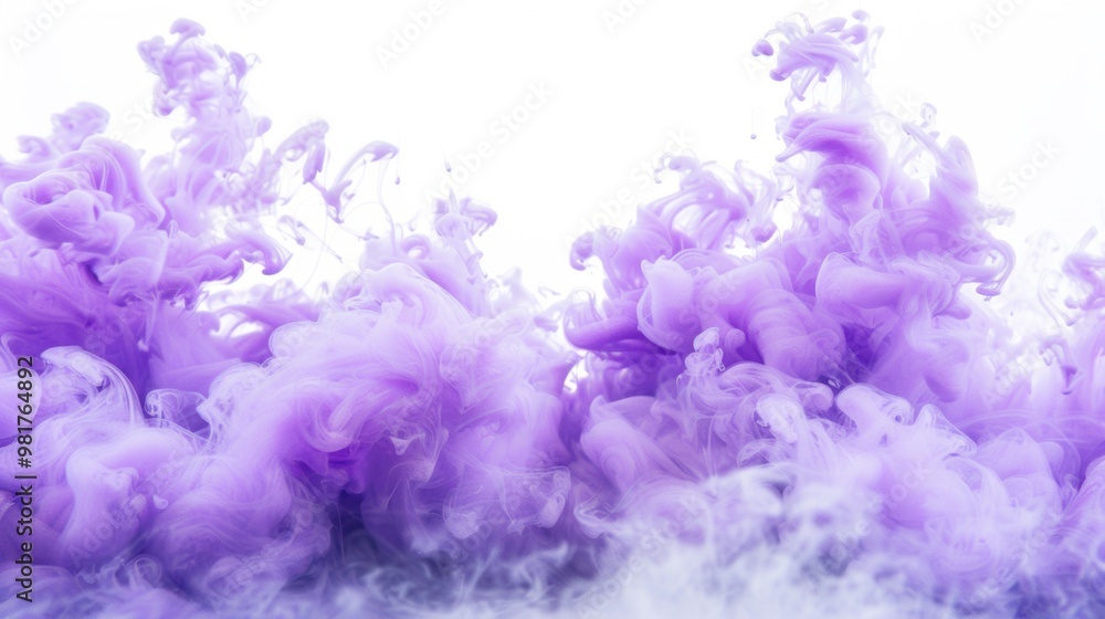 Poster swirling purple ink blends seamlessly in clear water, creating captivating patterns and textures tha