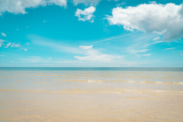 Ocean wave beach on summer with blue sky