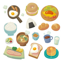 朝ごはんのイラスト