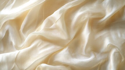 Obraz premium Closeup of soft, white, silk fabric with wrinkles and folds.