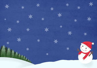 可愛い雪だるまのイラスト