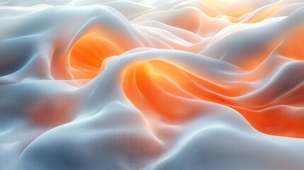Obraz premium Abstract Orange and White Fabric Waves