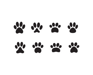 Paw icon set. paw print icon vector. dog or cat paw