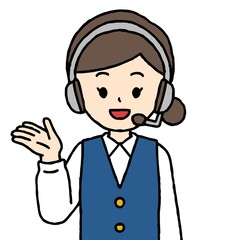 コールセンターの女性がガッツポーズしている