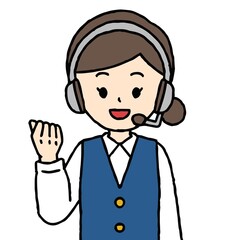 コールセンターの女性がガッツポーズしている