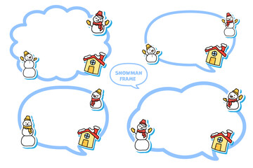 雪だるま　かわいい　冬　雪　フレーム