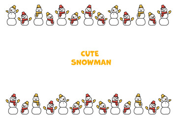 雪だるま　冬　雪　コピーフレーム