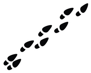 Human footprints. Imprint soles shoe silhouette. adults steps. Flat style collection. Human footprints icon set.