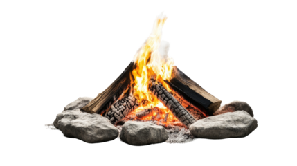 campfire on a white transparent background