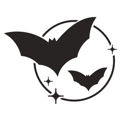 Naklejka premium Bats and moon illustration