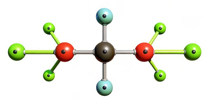 Conceptual molecular structure of carbon tetrafluoride (CF4) graphically represented with Lewis dot structure