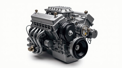 High detail image of a realistic isolated car engine