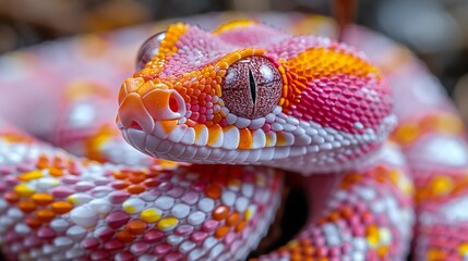 Fototapeta premium Close-Up of a Colorful Snake with Stunning Scales