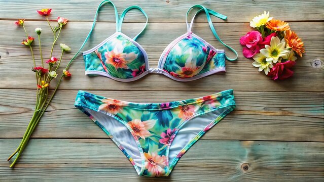 Enjoy the essence of summer in a sheer bikini showcasing intricate patterns and lightweight fabric, ideal for