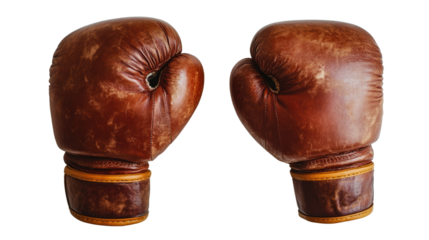 boxing gloves on a white transparent background