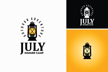 Old Hand Oil Lamp Kerosene Lantern Light for Night Adventure Outdoor Camping Logo Design