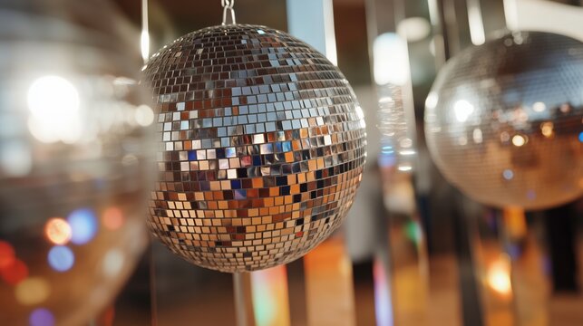 Shimmering disco ball with star filter - perfect for party decor and event invitations