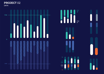 Design business elements charts in color. Vector illustration.