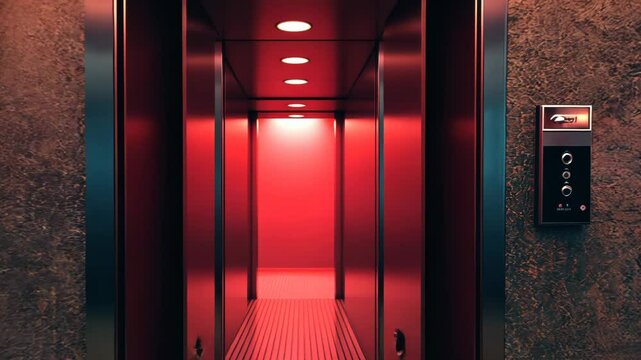 Modern Red Elevator Interior