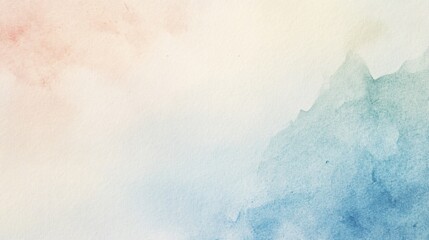 Soft abstract blue and peach watercolor wash background.