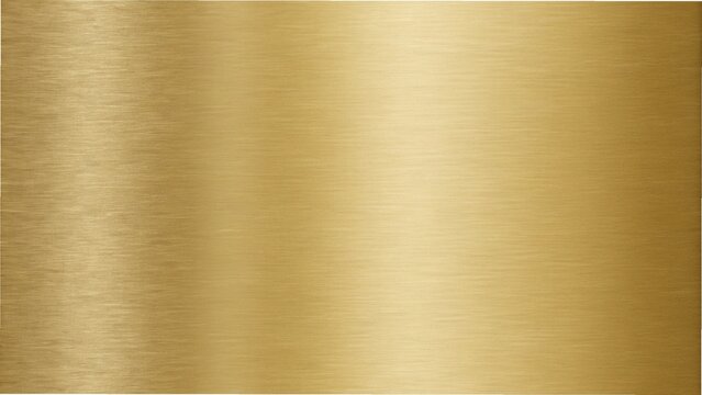 A gold metal plate featuring a sleek brushed finish, reflecting light with a subtle sheen and elegant texture.