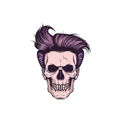 Obraz premium Skull with a Modern Hairstyle