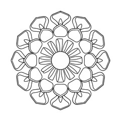 Abstract floral ornament mandala art.